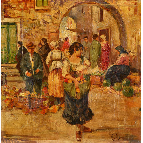 19./20. JH. ITALIEN : Auf dem Gem�se- und Obstmarkt (DOBIASCHOFSKY AUKTIONEN AG)