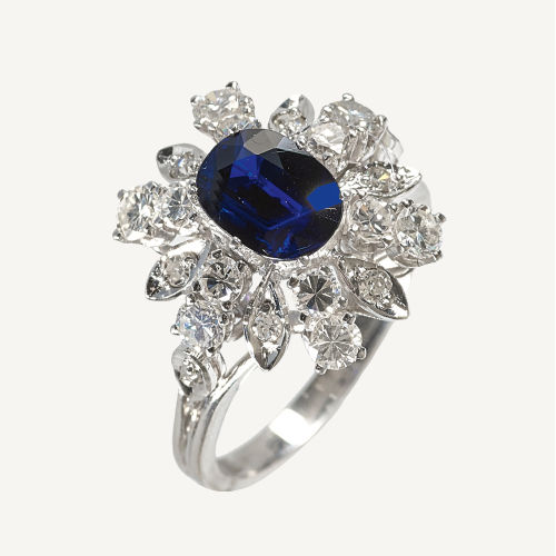 SAPHIR-DIAMANT-RING : Griechenland, 1976 (DOBIASCHOFSKY AUKTIONEN AG)