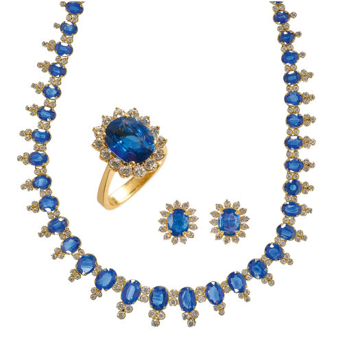 SAPHIR-BRILLANT-SET : (DOBIASCHOFSKY AUKTIONEN AG)