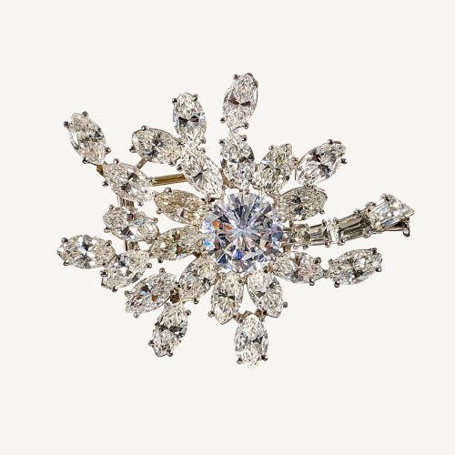 DIAMANT-BROSCHE : (DOBIASCHOFSKY AUKTIONEN AG)