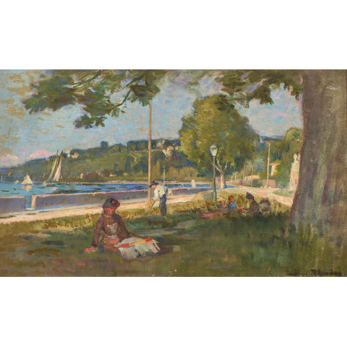 LOUIS RHEINER : 'Le Vieux Plongeon (pr�s Gen�ve)' (DOBIASCHOFSKY AUKTIONEN AG)