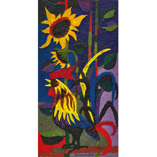 ROGER BEZOMBES : Sonnenblumen mit Hahn (DOBIASCHOFSKY AUKTIONEN AG)