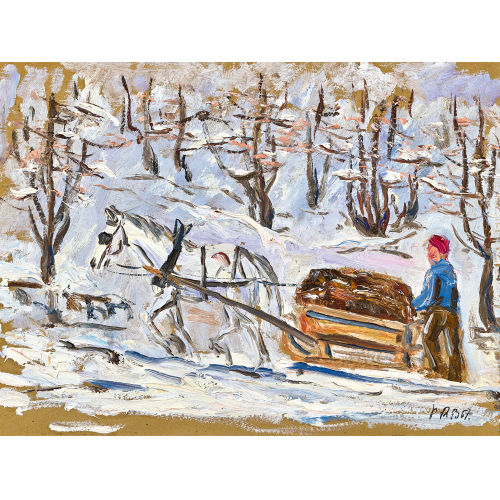 PETER ROBERT III BERRY : Winterlandschaft mit Schlittenfuhrwerk (DOBIASCHOFSKY AUKTIONEN AG)