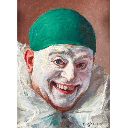 ARMAND FRAN�OIS JOSEPH HENRION : Lachender Clown mit gr�ner M�tze (DOBIASCHOFSKY AUKTIONEN AG)