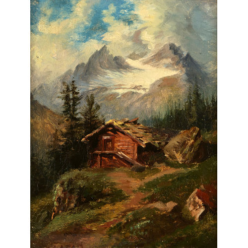 LEBERECHT (AUCH LORTEL) LORTET : Berglandschaft mit H�tte (DOBIASCHOFSKY AUKTIONEN AG)