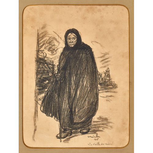 TH�OPHILE-ALEXANDRE STEINLEN : 'La vieille des ruines' (DOBIASCHOFSKY AUKTIONEN AG)