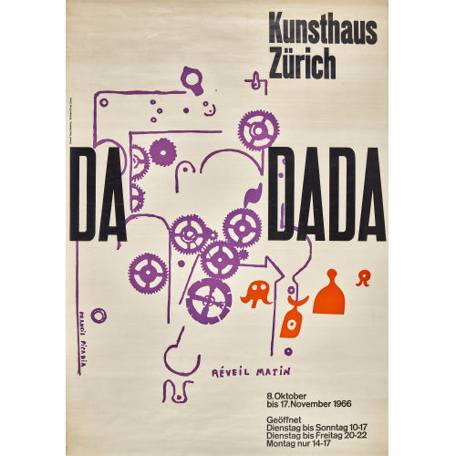 FRANCIS (EIGTL. MARTINEZ DE PICABIA PICABIA : 'Dada Kunsthaus Z�rich 1966' (DOBIASCHOFSKY AUKTIONEN AG)