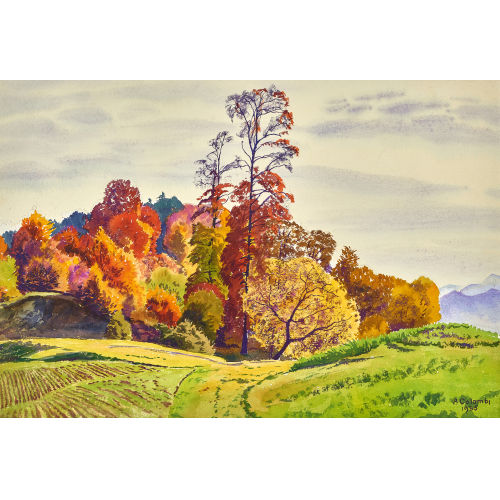 PLINIO COLOMBI : Herbstlandschaft mit Waldpartie (DOBIASCHOFSKY AUKTIONEN AG)