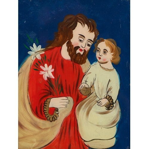 19. JH. SPANIEN : Heiliger Josef mit Jesuskind (DOBIASCHOFSKY AUKTIONEN AG)