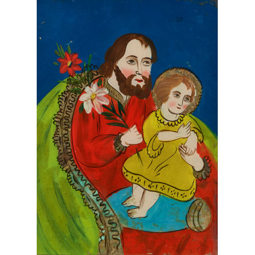 19. JH. SPANIEN : Heiliger Josef mit Jesuskind (DOBIASCHOFSKY AUKTIONEN AG)