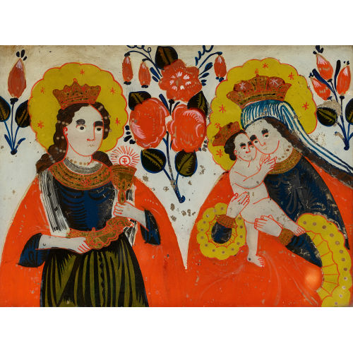 19. JH. ALPENL�NDISCH : Heilige Barbara und Maria mit Kind (DOBIASCHOFSKY AUKTIONEN AG)