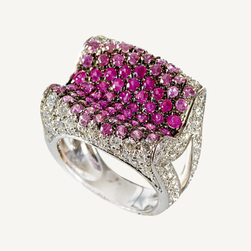 SAPHIR-BRILLANT-RING : (DOBIASCHOFSKY AUKTIONEN AG)