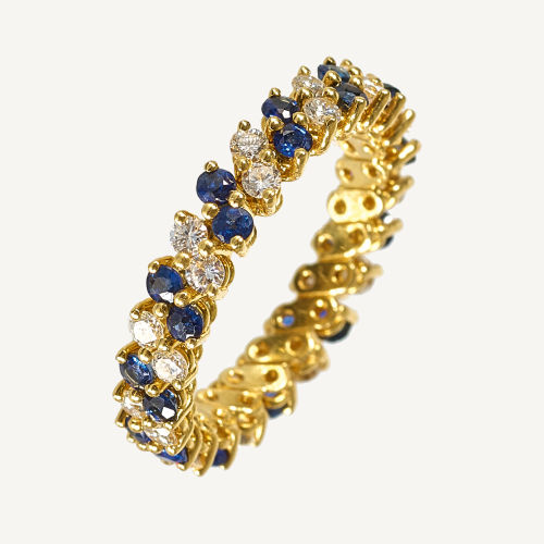 SAPHIR-BRILLANT-RING : (DOBIASCHOFSKY AUKTIONEN AG)