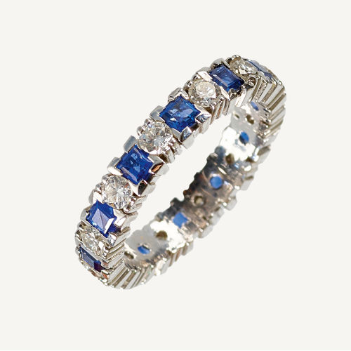 SAPHIR-BRILLANT-RING : (DOBIASCHOFSKY AUKTIONEN AG)