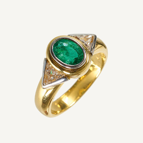 SMARAGD-DIAMANT-RING : (DOBIASCHOFSKY AUKTIONEN AG)