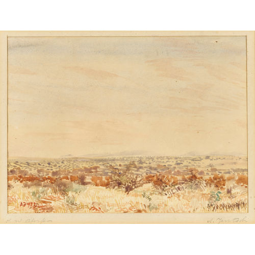 ADOLPH STEPHAN FRIEDRICH JENTSCH : Savanne in Namibia (DOBIASCHOFSKY AUKTIONEN AG)