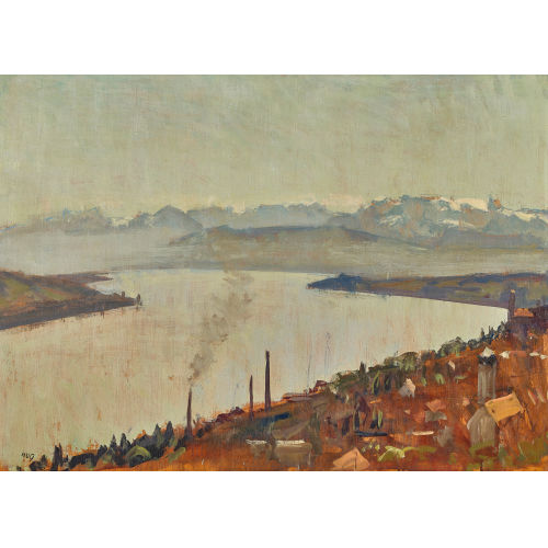 FRITZ HUG : Blick auf den Z�richsee (DOBIASCHOFSKY AUKTIONEN AG)