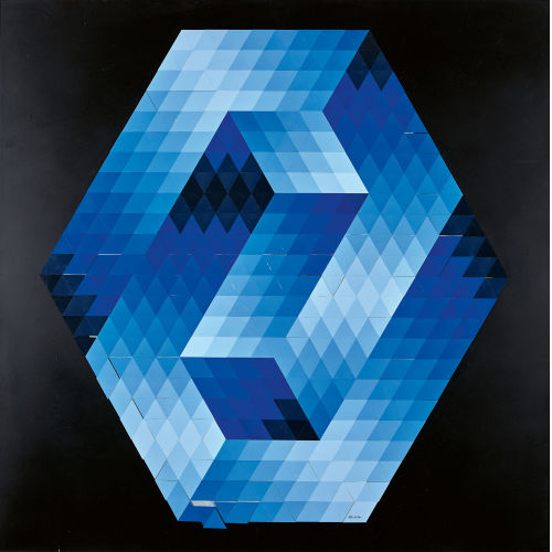 VICTOR VASARELY : 'Gestalt Blue' (DOBIASCHOFSKY AUKTIONEN AG)