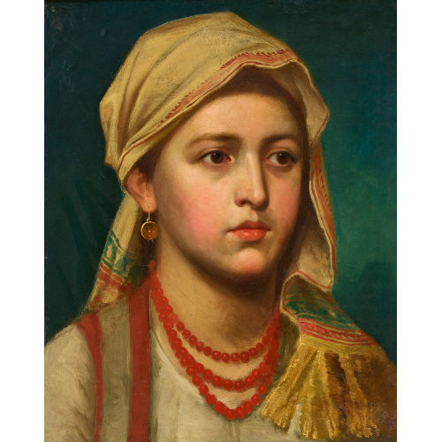 ANTONIO BARZAGHI-CATTANEO : Junges M�dchen mit Kopftuch (DOBIASCHOFSKY AUKTIONEN AG)