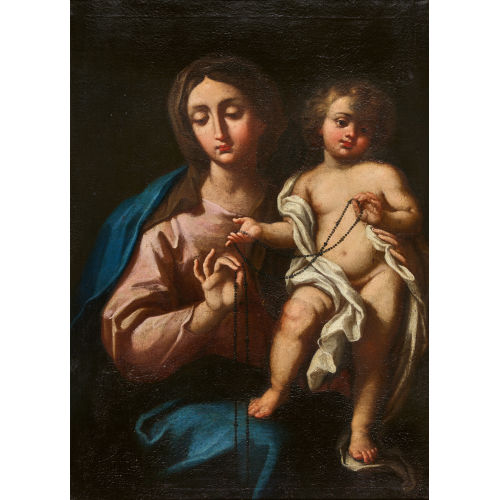 GENUESER SCHULE : Maria mit Jesuskind und Rosenkranz (DOBIASCHOFSKY AUKTIONEN AG)