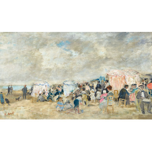 FRAN�OIS GALL : 'L'apr�s-midi des familles, nurses et enfants - Plage de Trouville' (DOBIASCHOFSKY AUKTIONEN AG)