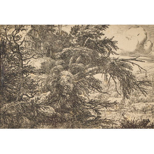 JACOB ISAACKSZ. VAN RUISDAEL : 'Die H�tte auf der Anh�he' (DOBIASCHOFSKY AUKTIONEN AG)