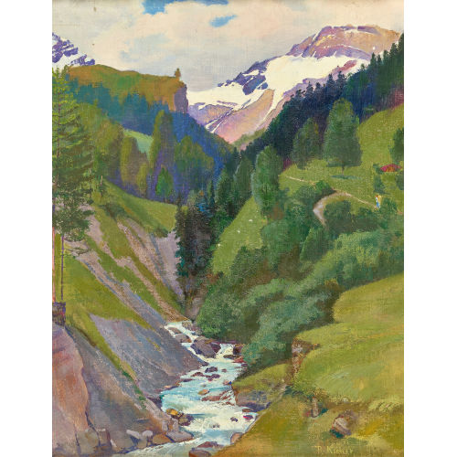 ROBERT KIENER : Schlucht bei Leukerbad (DOBIASCHOFSKY AUKTIONEN AG)