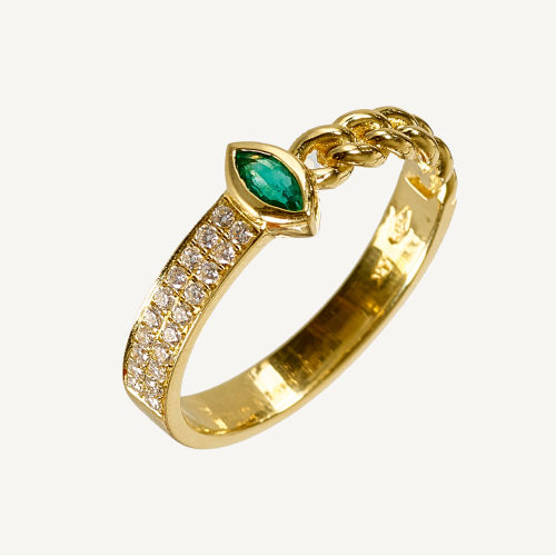 SMARAGD-DIAMANT-RING : (DOBIASCHOFSKY AUKTIONEN AG)