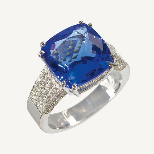 TANSANIT-DIAMANT-RING : (DOBIASCHOFSKY AUKTIONEN AG)