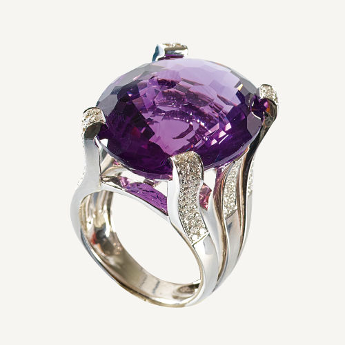 AMETHYST-BRILLANT-RING : (DOBIASCHOFSKY AUKTIONEN AG)