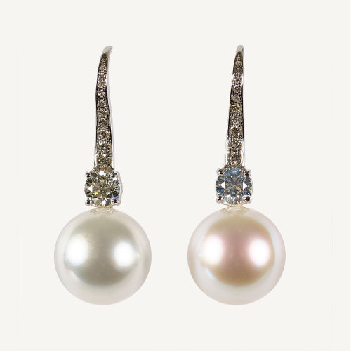 PERLEN-DIAMANT-OHRH�NGER : (DOBIASCHOFSKY AUKTIONEN AG)