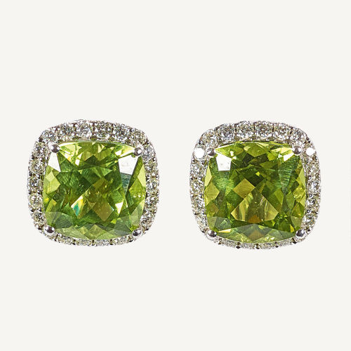 PERIDOT-DIAMANT-OHRSTECKER : (DOBIASCHOFSKY AUKTIONEN AG)