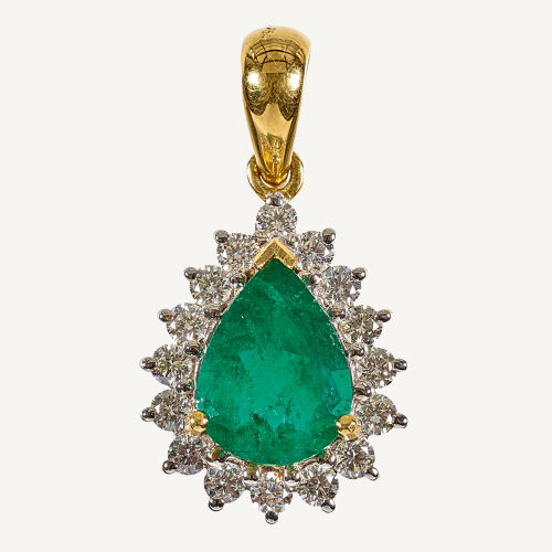 SMARAGD-DIAMANT-ANH�NGER : (DOBIASCHOFSKY AUKTIONEN AG)