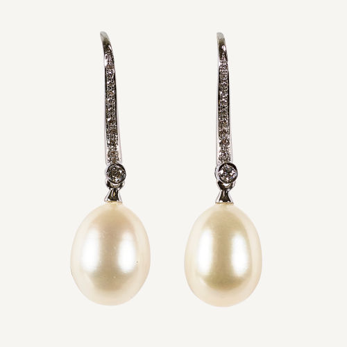 PERLEN-DIAMANT-OHRH�NGER : (DOBIASCHOFSKY AUKTIONEN AG)