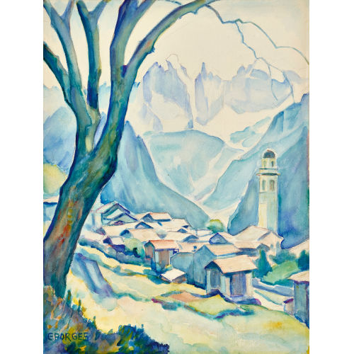 CLARA PORGES : Soglio mit Sciora-Gruppe (DOBIASCHOFSKY AUKTIONEN AG)