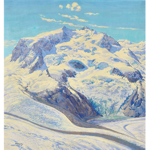 REMO PATOCCHI : Das Monte Rosa-Massiv mit Dufourspitze und Nordend (DOBIASCHOFSKY AUKTIONEN AG)