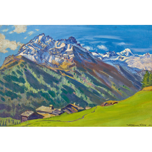 WALDEMAR THEOPHIL FINK : Sommerliche Walliser Bergpartie bei Saas-Fee (DOBIASCHOFSKY AUKTIONEN AG)