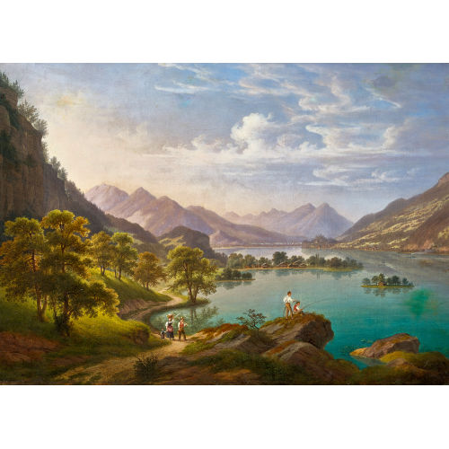 ANTON WINTERLIN : Brienzersee mit Iseltwald (DOBIASCHOFSKY AUKTIONEN AG)