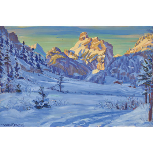 WALDEMAR THEOPHIL FINK : 'Morgensonne am Gellhorn (Kandersteg)' (DOBIASCHOFSKY AUKTIONEN AG)