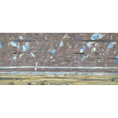 HANS SEILER : Strandlandschaft mit Segelboot auf dem Meer (DOBIASCHOFSKY AUKTIONEN AG)