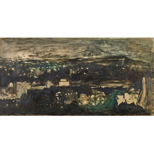 VICTOR SURBEK : Nachtlandschaft mit Blick auf Bern (DOBIASCHOFSKY AUKTIONEN AG)
