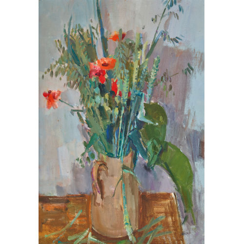 RUDOLF ZENDER : Stillleben mit Blumen in Henkelkrug (DOBIASCHOFSKY AUKTIONEN AG)