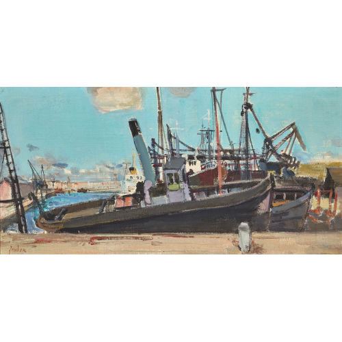RUDOLF ZENDER : Fischerboote im Hafen (DOBIASCHOFSKY AUKTIONEN AG)