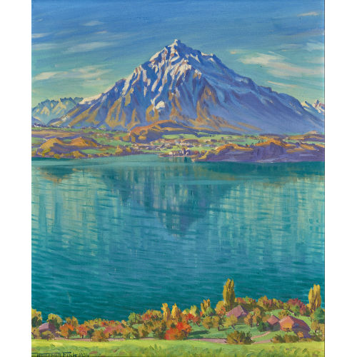 WALDEMAR THEOPHIL FINK : 'Herbst bei Sigriswil mit Niesen' (DOBIASCHOFSKY AUKTIONEN AG)