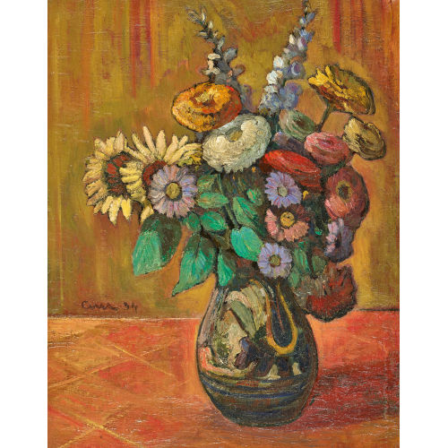 ALFREDO CINI : Blumenstrauss in Vase (DOBIASCHOFSKY AUKTIONEN AG)
