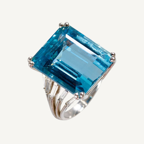 AQUAMARIN-DIAMANT-RING : (DOBIASCHOFSKY AUKTIONEN AG)