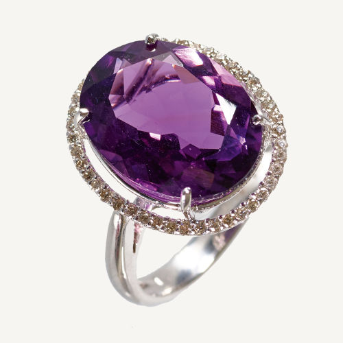 AMETHYST-BRILLANT-RING : (DOBIASCHOFSKY AUKTIONEN AG)