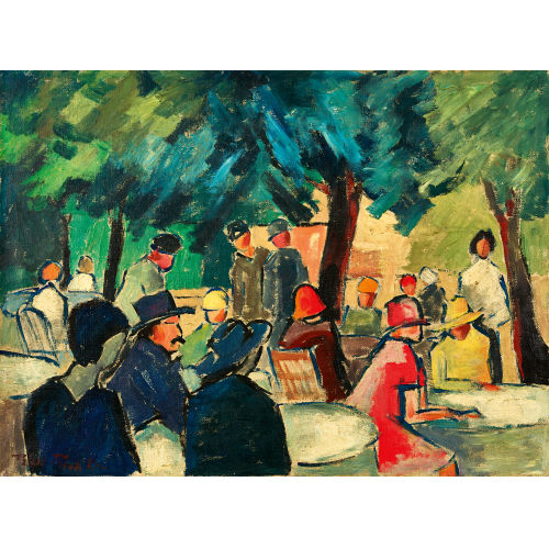 DEZSO P�CSI-PILCH : Im Pariser Parkcaf� (DOBIASCHOFSKY AUKTIONEN AG)