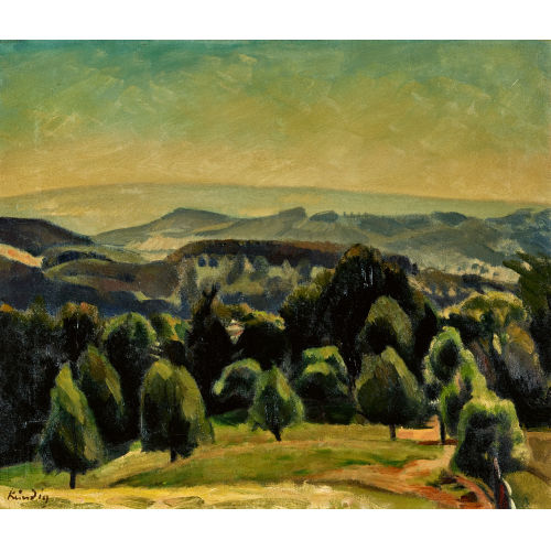 REINHOLD K�NDIG : H�gelige Landschaft mit B�umen (DOBIASCHOFSKY AUKTIONEN AG)