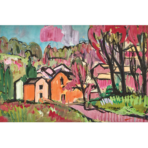 CARL WALTER LINER : Landschaft mit H�usern (DOBIASCHOFSKY AUKTIONEN AG)